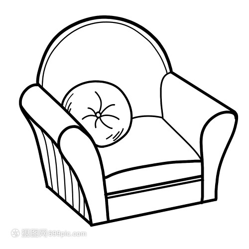 如何繪制簡單的沙發線稿 家具簡筆畫入門